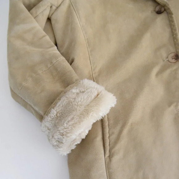 Vintage Avanti  100% Leather Shearling Beige Jacket Size 8 - Picture 8 of 16